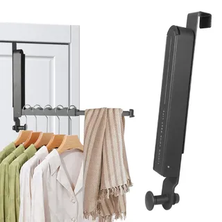 YEYONG Klappbar Türgarderobe zum Einhängen Ausziehbarer Kleiderhaken Garderobenhaken Ohne Bohren Klapphaken Türhaken Kleiderlüfter für tür Innenseite Einhängen (4.6cm)