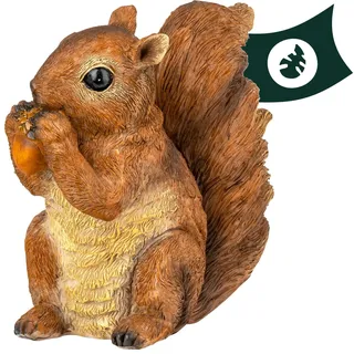 VERDOBA - Eichhörnchen Figur mit Nuss - Dekofigur Garten, wetterfeste Gartendeko Figur - süße Eichhörnchen Deko aus Kunstharz für den Garten