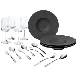 Villeroy & Boch Manufacture Rock Kombiservice 12-tlg. schwarz