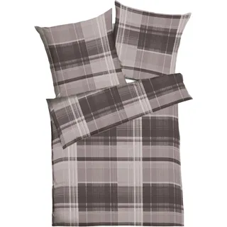 Bettwäsche KAEPPEL "Tonight Paid", braun (mocca), B/L: 135cm x 200cm, 1 Stk., 1 Stk., Interlock-Jersey, B/L: 80cm x 80cm, 2 Stk., Interlock-Jersey, Obermaterial: 100% Baumwolle, Bettwäsche, Bettwäsche