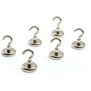 6x Magnet Haken Neodym Magnethaken 34KG Haftkraft Extra Stark Kühlschrank Tafel