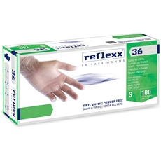 Reflexx R36, puderfreie Vinylhandschuhe., M, durchsichtig, 100