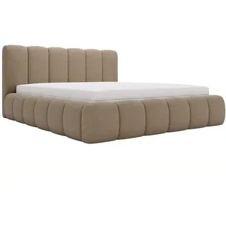 Graingold Polsterbett Cloud 120x200 Bouclé-Stoff Braun , Textil , 120x200 cm , Schlafzimmer, Betten, Polsterbetten