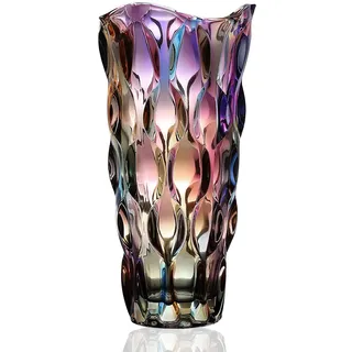 Hey_you Glas Blumenvase,Moderne minimalistische Vase Nordic Glass Floral Handmade Flower Arrangement Hydroponic Ornament für Home Esstisch,Geschenk Hochzeit,Housewarming Party,Stil A-violett