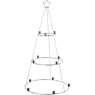 Creativ deco Kerzenhalter »Weihnachtsbaum, Weihnachtsdeko« zum Hängen, silberfarben