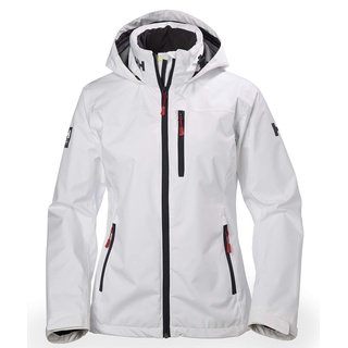 HELLY HANSEN Damen-Regenjacke, Standard-Crew-Kapuze, Zwischenschicht, mit Fleece gefüttert, wasserdicht, 001-Weiß, Größe S