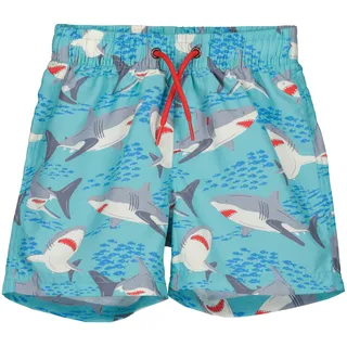 Badeshorts BLUE SEVEN, Jungen, Gr. 92 (98), N-Gr, blau (cyan), Web, Polyester, bedruckt, Badehosen Badeshorts, Sport- / Beach-Bermudas