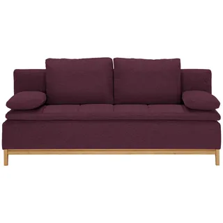 Joka Schlafsofa , Dunkelrot , Textil , Eiche , Uni , Füllung: Schaumstoff, Vlies , 200x96x88 cm , Made in Austria , Stoffauswahl , Wohnzimmer, Sofas & Couches, Schlafsofas, Dauerschläfer Sofas