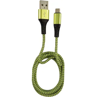 LC-POWER LC-C-USB-MICRO-1M-7 USB A Micro-USB B (M) (1 m), USB Kabel grün/grau, 1m - Grün, Grau
