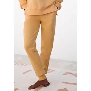 Buffalo Sweathose Loungehose mit seitlichen Taschen und kleinem Druck, Loungewear, gelb