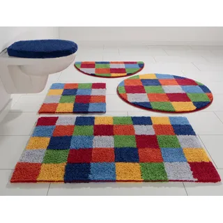 Badematte OTTO HOME "Kira, Badvorleger, Badezimmer Teppich, Kästchen" Gr. 2, bunt, H:12mm, Baumwolle (Bio-Baumwolle), Badematten, Badematte, bunt, Badteppich, Badematten auch als 2 teiliges Set erhältlich