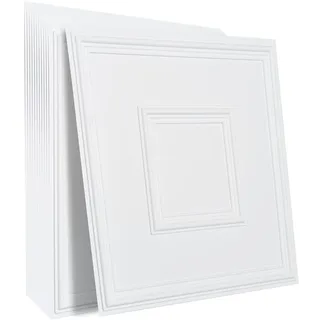 Vevor Deckenpaneel VEVOR Weiß 12 St. 60,5 x 60,5 cm