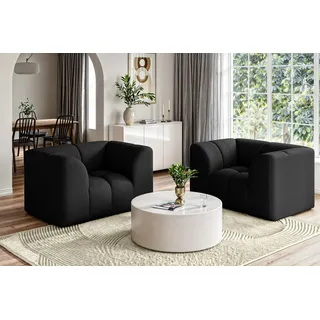 Sessel HOME AFFAIRE "TUURE Verlässliche Qualität, moderne Steppung, Breite 134cm", schwarz, B:134cm H:81cm T:94cm, 100% Polyester, Sessel, Sessel, Bubble Optik, hoher Sitzkomfort, Wellenunterfederung