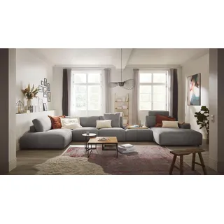 Musterring Wohnlandschaft "Lucia viel Platz, bequem, U-Form" Cord-Bezug, inklusive Kopfstütze, Gesamtbreite 524 cm, grau