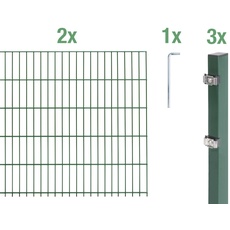 Bild von Alberts Doppelstabmattenzaun »Grundset«, Höhe: 80 - 160 cm, 6/5/6, grün