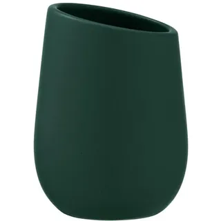 Ibenzoa® Zahnbürstenhalter aus Keramik, matt, dunkelgrün, 8 x 11 cm – Badaufbewahrung & dekorativer Becher für Zahnbürsten und Zahnpasta - Grün