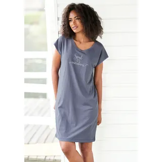 Vivance Dreams Nachthemd mit Sommer-Statementdruck, dunkelblau