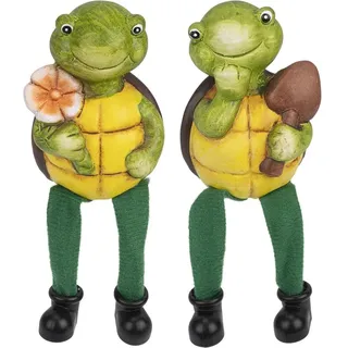 Ideen mit Herz Deko-Figuren mit Schlenkerbeinen | Frühling & Ostern | Kantensitzer | Kantenhocker | 18 cm (Schildkröten)