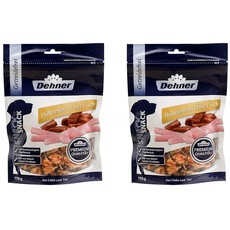 Dehner Premium Hundesnack, Leckerli getreidefrei / fettarm, Kausnack für ausgewachsene Hunde, Hühnerbrust mit Fisch, 2 x 170 g (340 g)