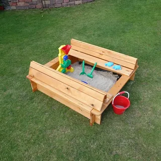 Sandkasten Donald mit klappbarer Abdeckung 100 cm x 100 cm