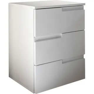 Nachtkommode SCHLAFKONTOR "Spice Nachttisch, Nachtkonsole, Nachtkästchen", weiß, B:46,2cm H:60,9cm T:40cm, Melamin, Sideboards, Nachtkommode, Ausfräsung als Griffmulde und optisches Highlight