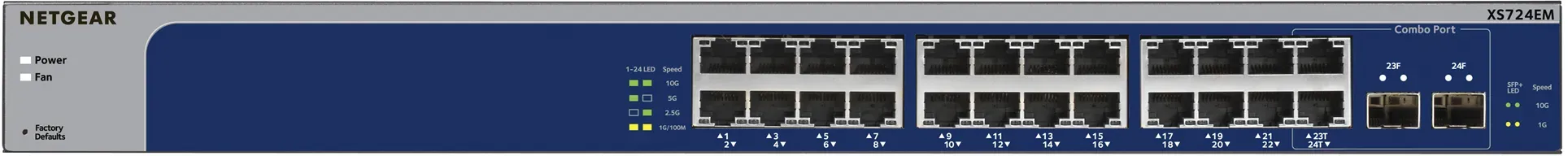 Bild von XS700EM Rackmount 10G Smart Switch, 22x RJ-45, 2x RJ-45/SFP+ (XS724EM-100)