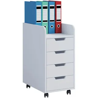 VCM Konal Rollcontainer 33 x 40 x 65 cm weiß