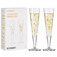 Bild RITZENHOFF 6031007 Champagnerglas 200 ml - Serie Goldnacht 2er Set F24 - Designerstück mit Echt-Gold - Made in Germany