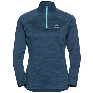 Odlo Damen Midlayer blue wing teal melange,