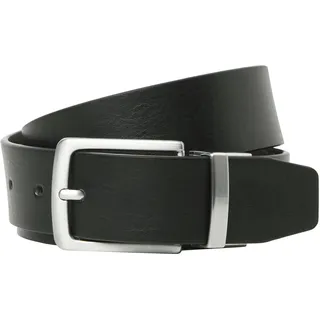 JACK & JONES "JACRIO REVERSIBLE LEATHER BELT NOOS", Damen, Gr. 90, schwarz (schwarz detail:schwarz braun, reversible), Leder, unifarben, Gürtel Ledergürtel