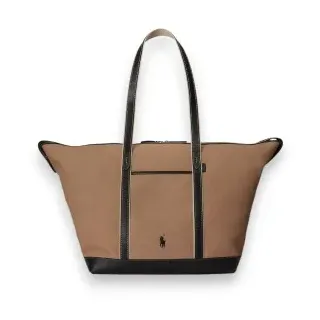 Polo Ralph Lauren für Damen. 428973072011 Große braune Canvas-Shopper-Tasche (OSFA), Lässig, Baumwolle