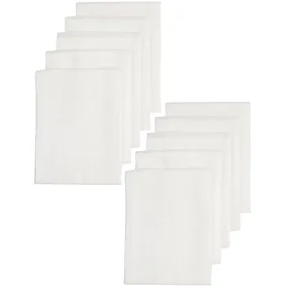 Meyco Baby Mullwindeln 10er Pack - 70x70cm - Musselin Spucktücher - 100 % weiche Baumwolle - Oeko Tex zertifiziert - saugfähig, hautfreundlich & atmungsaktiv - Uni - Weiß
