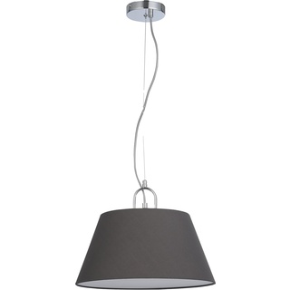 GTV - Deckenlampe Kasel | Hängelampe Ø40cm Breit Wohnzimmerlampe Esstisch Esszimmerlampe E27 Einfarbig 1 Flammig | Grau | AC220-240V, 50/60Hz, 1*E27, max.40W,