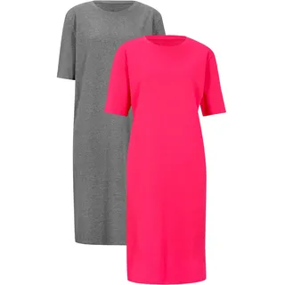 bonprix Shirtkleid »Oversize-T-Shirtkleid aus reiner Baumwolle (2er Pack)« Packung, 2, 2 Stk. tlg. Oversize-T-Shirtkleid aus reiner Baumwolle (2er Pack), rosa