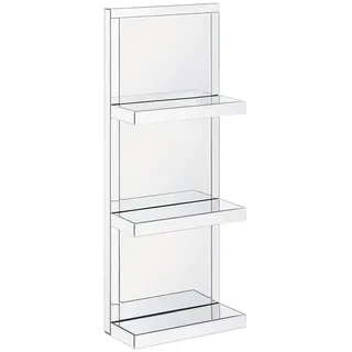 Beliani Wandregal 3 Fächer Gaona , Silberfarben , Glas , 41x108x20 cm , Badezimmer, Badezimmerregale, Badregale