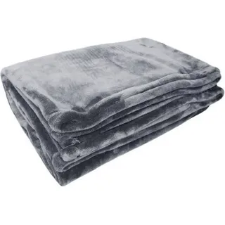 Microflanelle Decke 220x240 cm, Grau, Microfaser Polyester 280gr/m2, Saum Verarbeitung