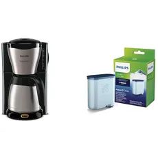 Philips Filterkaffeemaschine – 1.2-Liter-Thermoskanne & Philips AquaClean Kalk- und Wasserfilter für Espressomaschine, Kein Entkalken bis 5000 Tassen, Einzelpack