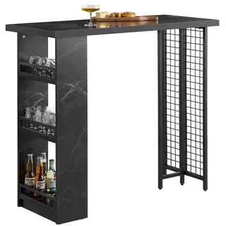 SoBuy Bartisch Schwarz , Holzwerkstoff, Metall , 120x105x50 cm , Esszimmer, Barmöbel, Bartische