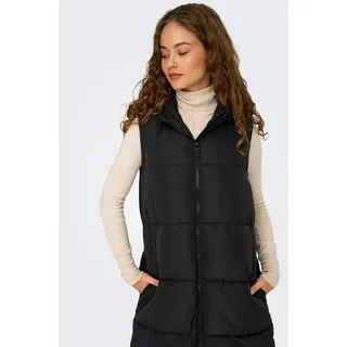 Only Steppweste »ONLALINA LONG WAISTCOAT OTW NOOS«, schwarz