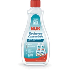 NUK Nachfüllkonzentrat für Flaschen, 500 ml, ideal für die Reinigung von Fläschchen, Saugern und Zubehör | Parfümfrei | pH-neutral | 100% recycelte Flasche