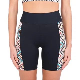 Hurley Damen Mosaic Geo Long Line Surf Short Bikini Bottoms, Schwarz, Mehrfarbig, XS