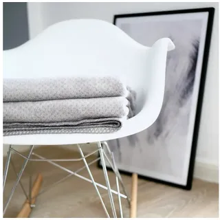 RIEMA Bio Baumwolldecke Emma - graue Kuscheldecke Made in Germany - Wolldecke aus 100% Bio-Baumwolle + OEKO-TEX zertifiziert - 150 x 200 cm