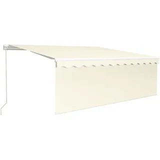vidaXL Markise Manuell Einziehbar mit Rollo & LED 4x3 m Creme - Creme