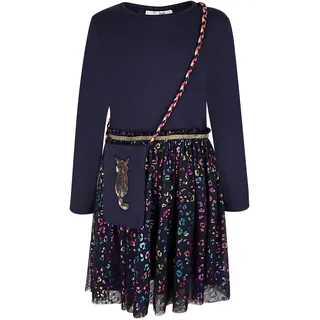 Sommerkleid HAPPY GIRLS "dress", Mädchen, Gr. 110, EURO-Größen, blau (navy), Stoff, 100% Baumwolle, normal, Kleider Sommerkleid