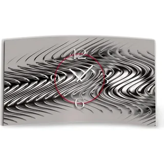 Abstrakt metallic grau Designer Wanduhr modernes Wanduhren Design leise kein ticken DIXTIME 3D-0271 - Schwarz