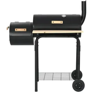 vidaXL Klassischer Holzkohlegrill Barbecue Smoker - Schwarz