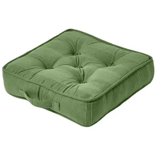 Homescapes Sitzkissen Rajput olivgrün 40/40/8 cm , Textil , Füllung: Polyester , Quadratisch , 40x8x40 cm , Oeko-Tex® Standard 100 , Heimtextilien, Wohntextilien, Kissen