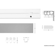 Bild Gardinenschiene »Kunststoffschiene mit Blende«, 1 läufig-läufig, Wunschmaßlänge, Deckenmontage, verlängerbar, einfache Montage, schlicht, schwarz
