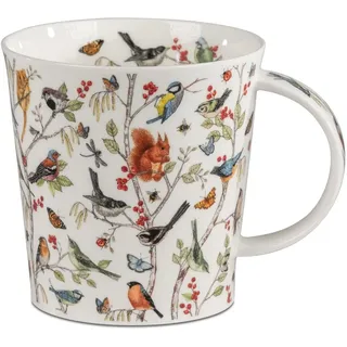 Dunoon Jumbo Becher Benmore Secret Wood 750 ml Bone China Kaffeetasse - Teetasse 0,75l Hochwertige Porzellantasse Elegantes modernes Vogel Design Spülmaschinenfest und Mikrowellenfest Geschenk