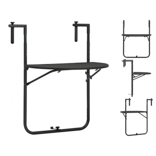 vidaXL Balkonhängetisch 60 x 64 x 83,5 cm braun klappbar